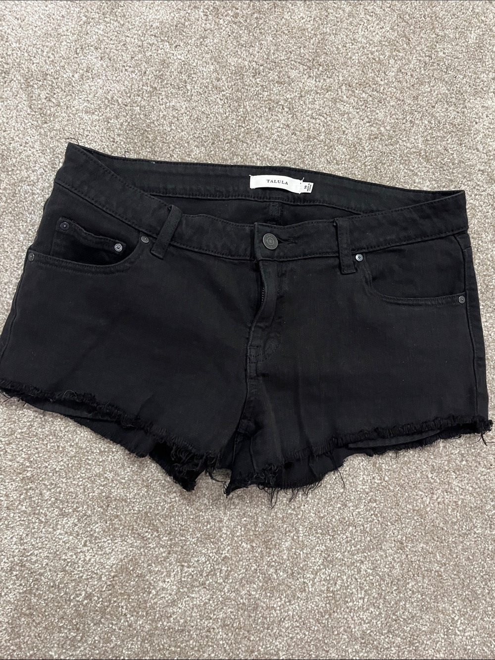 Aritzia Talula Black Denim Cutoff Shorts